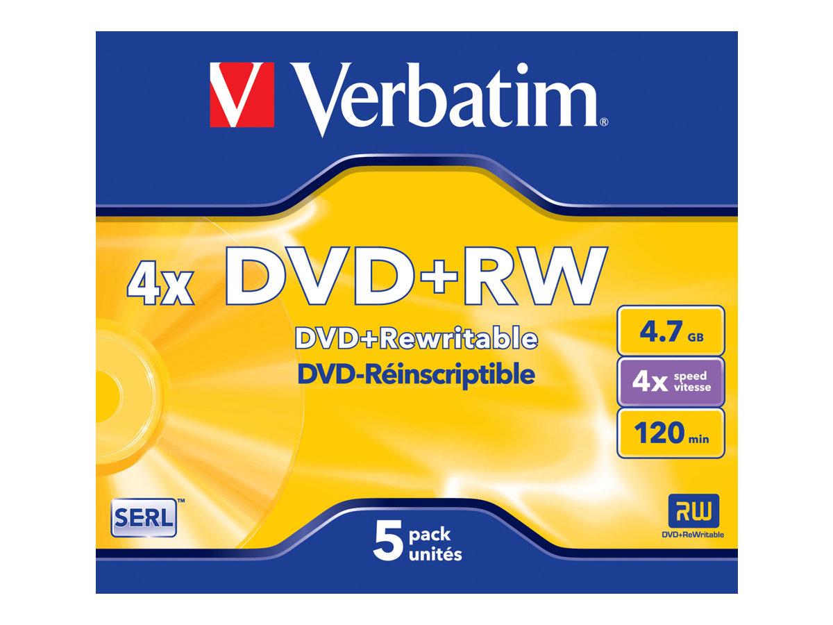 Verbatim DataLifePlus - 5 x DVD+RW - 4.7 GB 4x - cd-boks