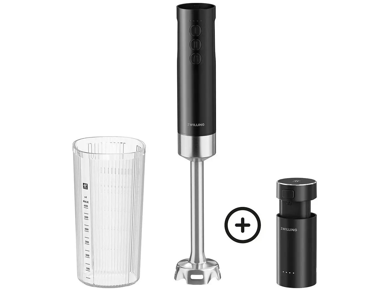 Zwilling XTEND Ledningsfri Stavblender med Bæger (Med Batteri) - 12V, 600ml - Sort