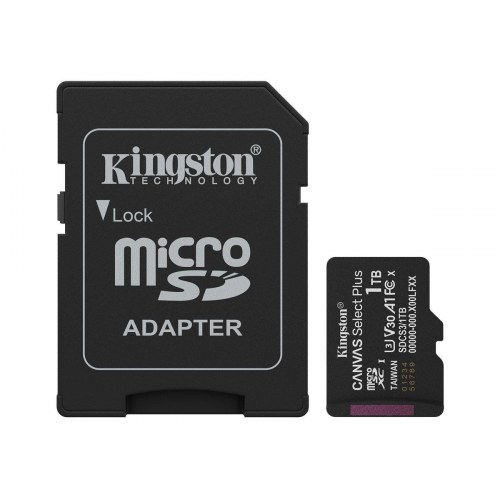 Kingston Canvas Select Plus microSDXC 1 TB 150 MB/s A1 V30 U3 med SD-adapter (OUTLET A+)