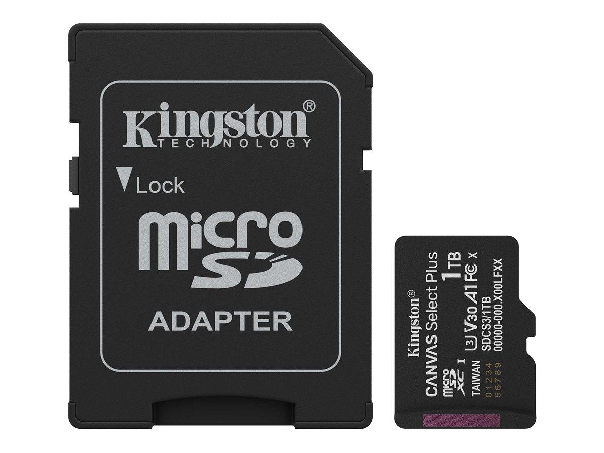 Kingston Canvas Select Plus microSDXC 1 TB 150 MB/s A1 V30 U3 med SD-adapter