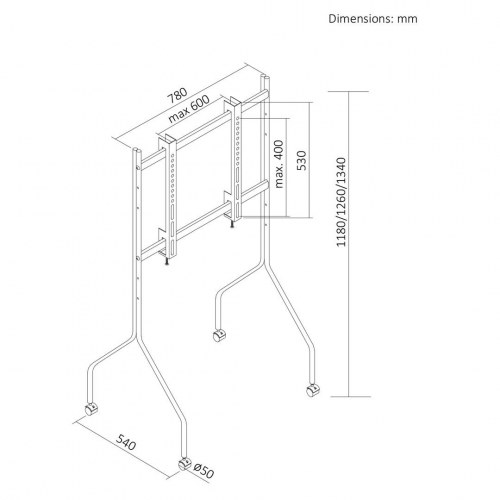 Maclean MC-180 W gulvstander med hjul til TV og skærm 37-80" - hvid (OUTLET B)
