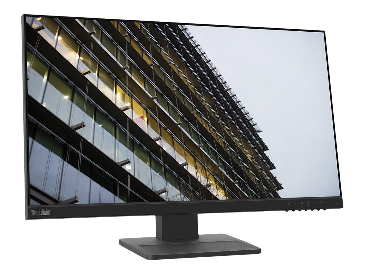 Lenovo ThinkVision E24-28 - LED-skærm - 24 (23.8 til at se) - 1920 x 1080 Full HD (1080p) @ 60 Hz - IPS - 250 cd/m² - 1000:1 - 4 ms - HDMI, VGA, DisplayPort - højtalere - ravnsort - for ThinkCentre neo 70t 11YU ThinkPad P15 Gen 2 20YQ