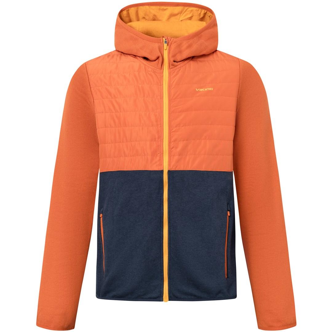 Herrejakke Viking Creek Hoodie Bamboo Man - orange/navy, str. S