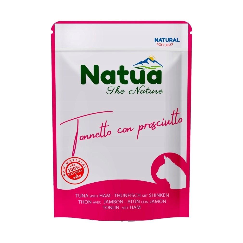 Vådfoder til kat Natua tun med skinke - 70 g