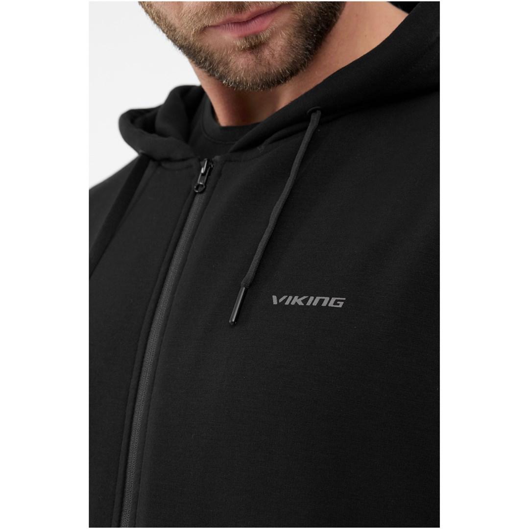 Herrehoodie med lynlås Viking Team Wear Man Bamboo - sort, M