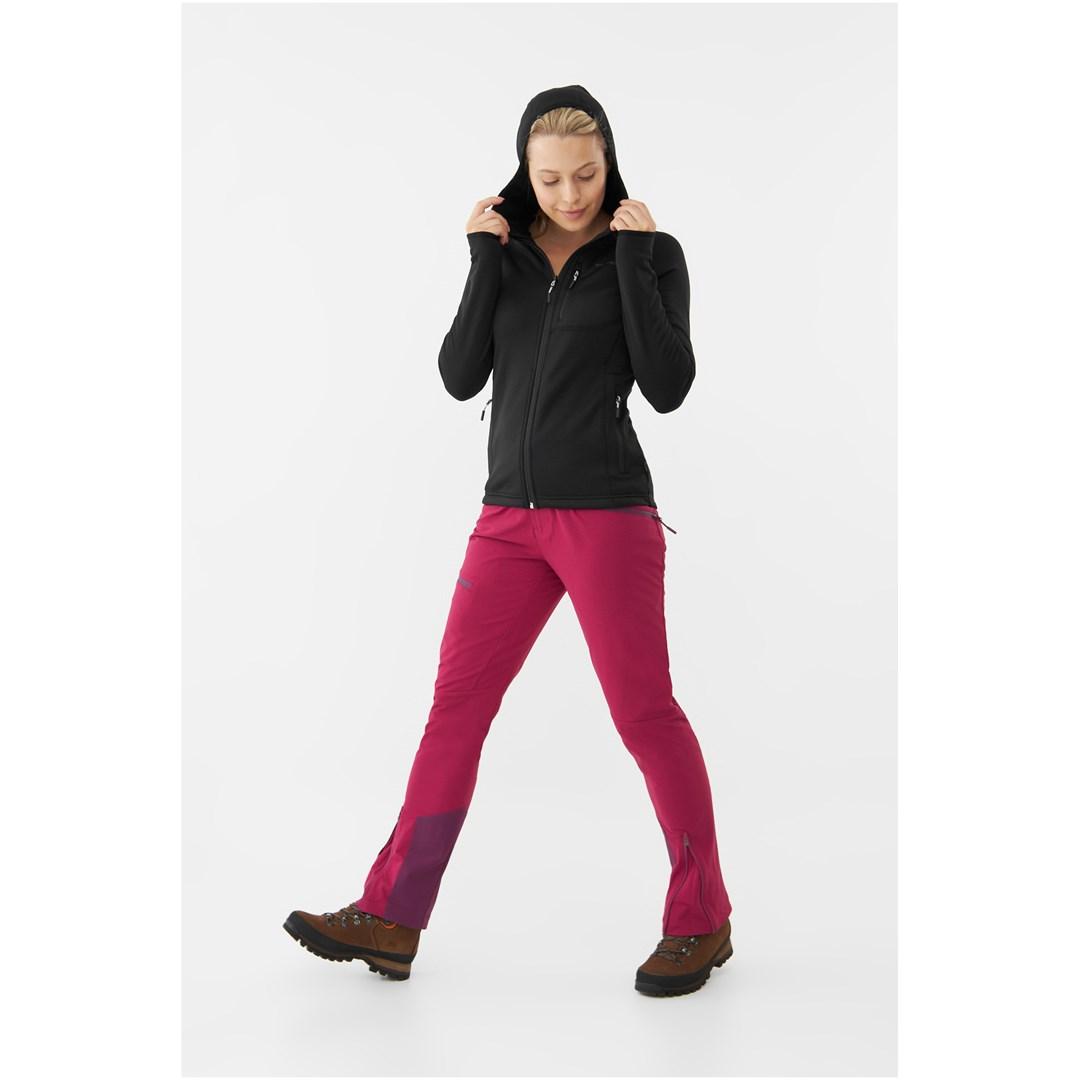 Damehoodie Viking Jukon Hoodie Lady Polartec med lynlås - sort, S