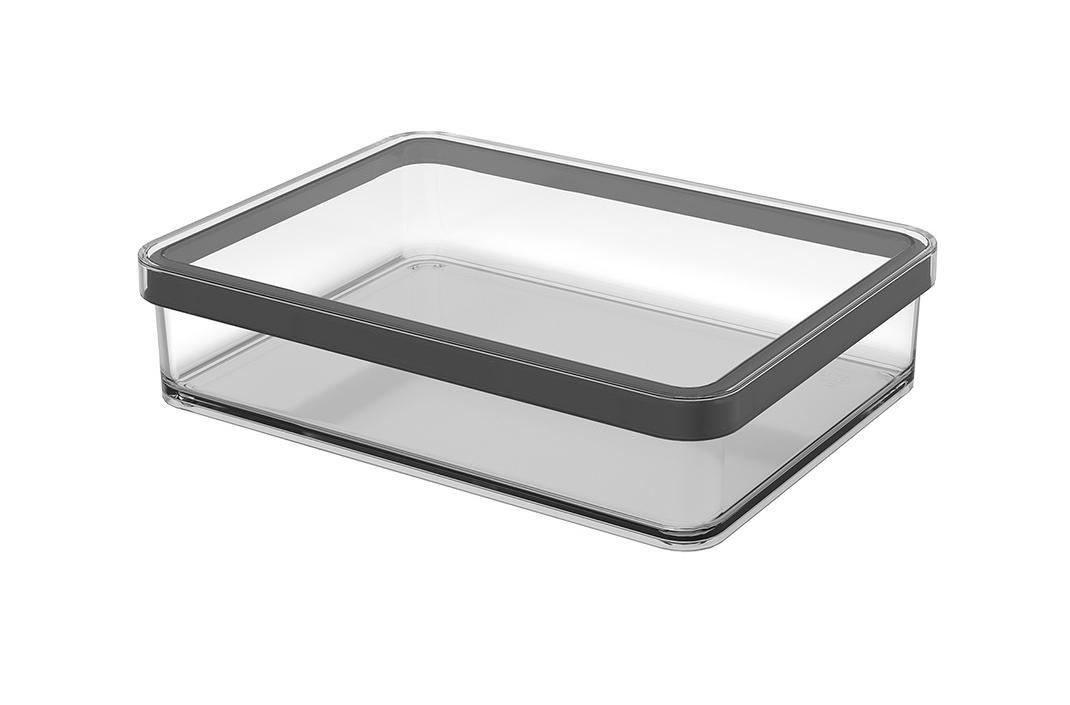 Godbidsbeholder rotho Loft 1 l - sort/transparent
