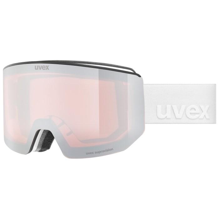 Uvex 5506651030, Dobbelt objektiv, Spejl, Unisex, Cylindrisk (flad) linse, Hvid, Hvid