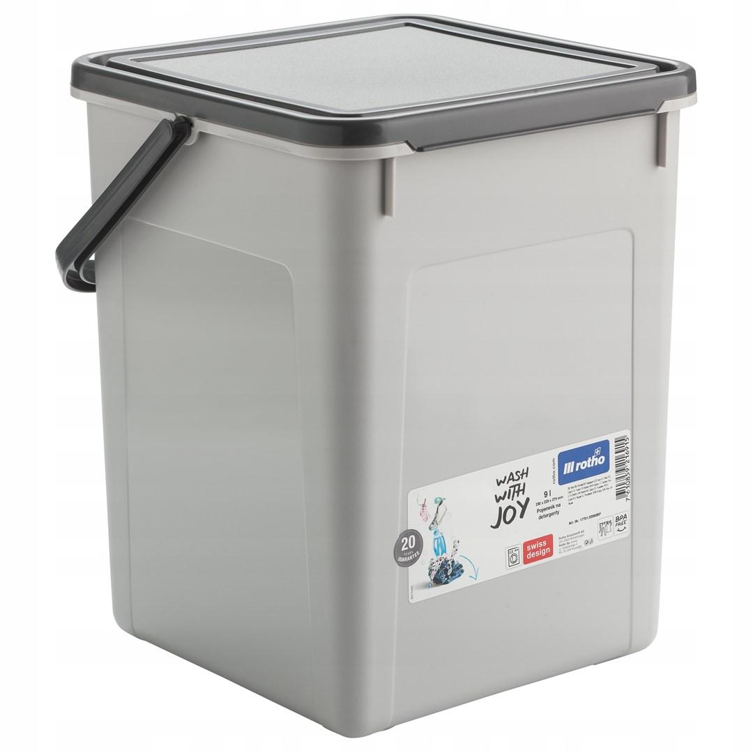 Vaskemiddelbeholder Rotho Basic 9 l - grå/antracit