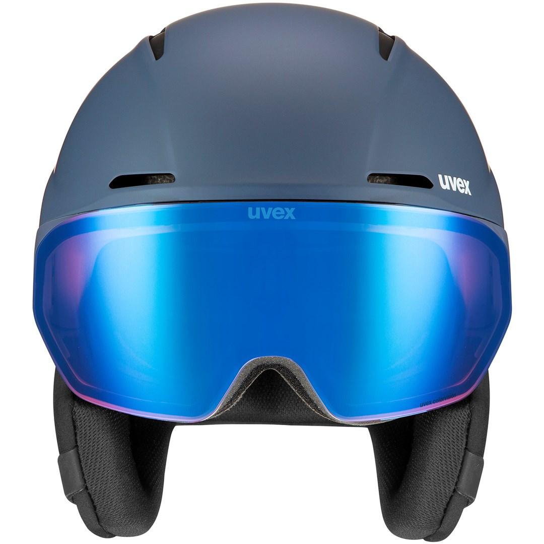 Uvex Horizon CV Visor, skihjelm med visir, blå