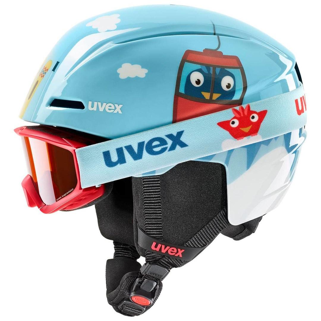 Skihjelm uvex viti SET Jr. - blå med skibriller