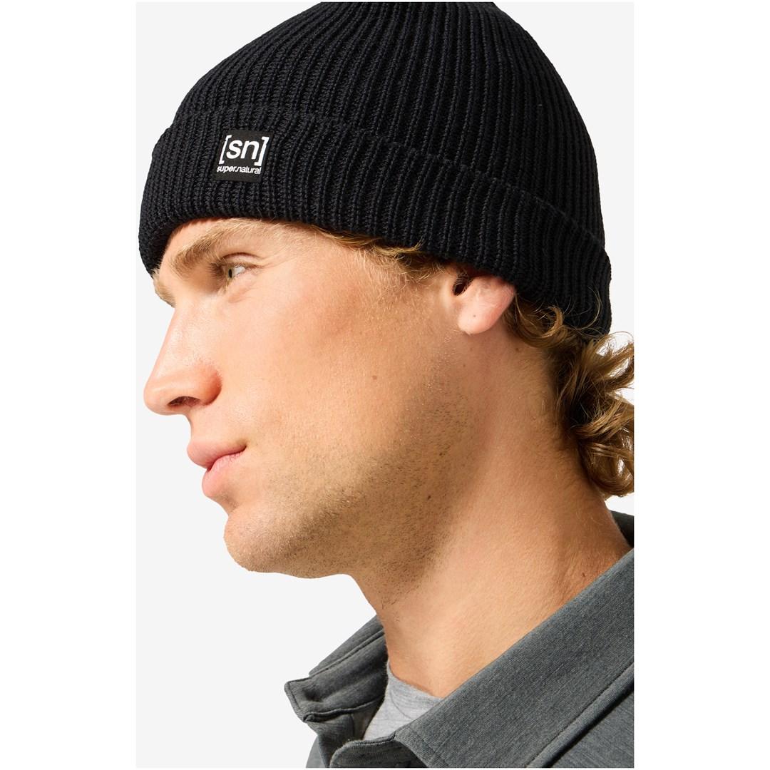 Hue SUPER.NATURAL Merino Basic Beanie - sort, one size