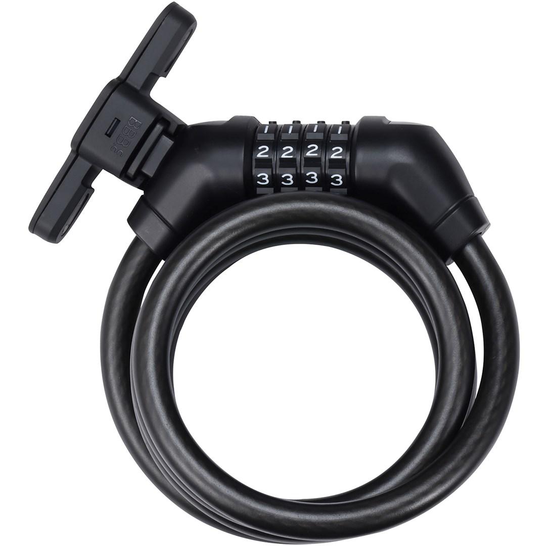 Kabellås BBB CodeGuard 12/180 med holder - sort