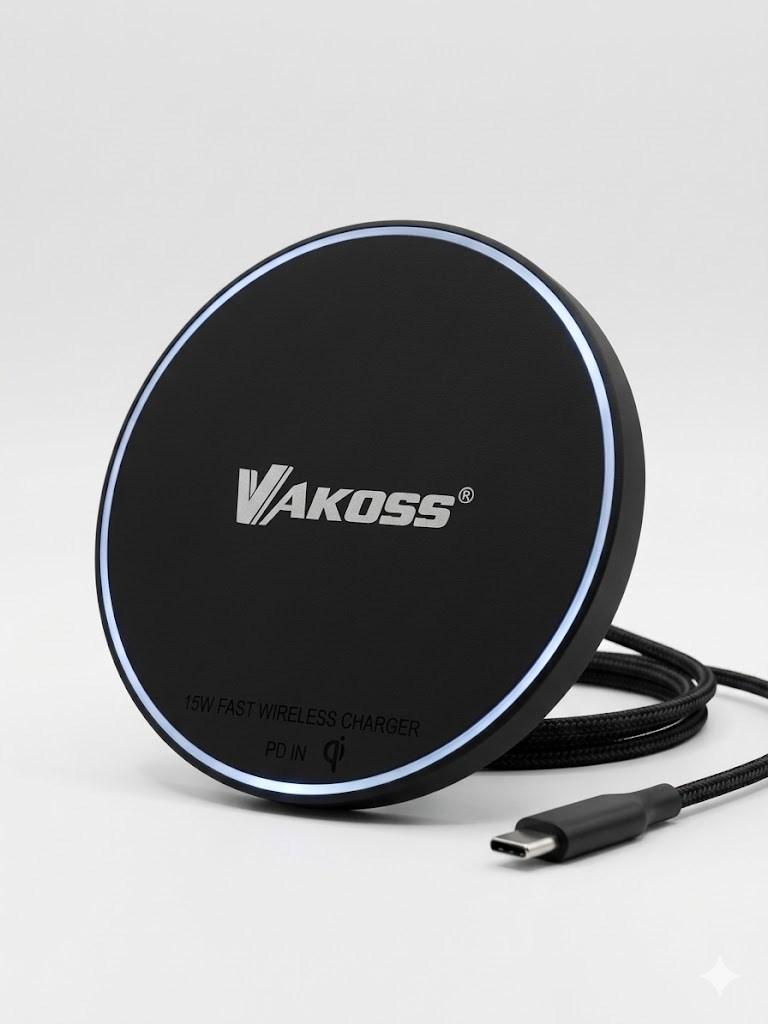 Magnetisk trådløs oplader VAKOSS MY5316K 15 W - sort