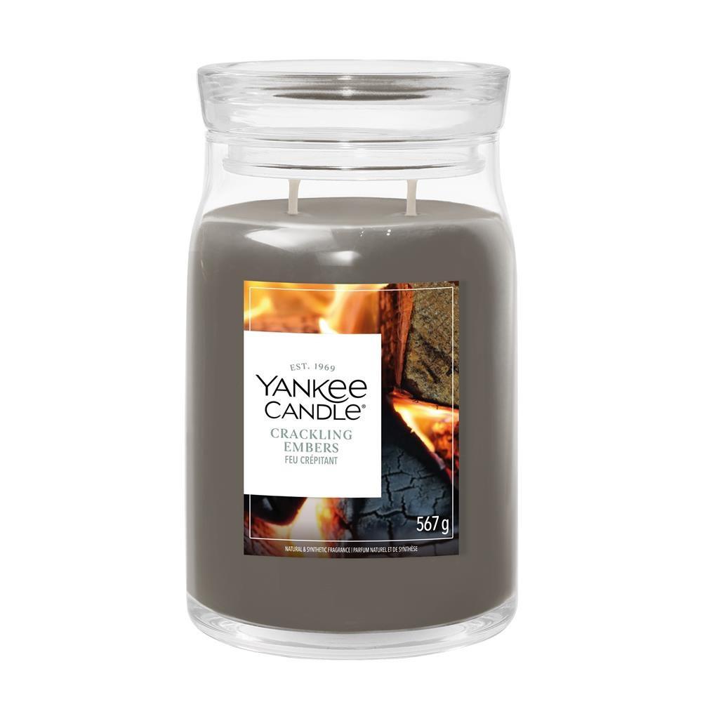 Duftlys i glas Yankee Candle Crackling Embers - grå 567 g