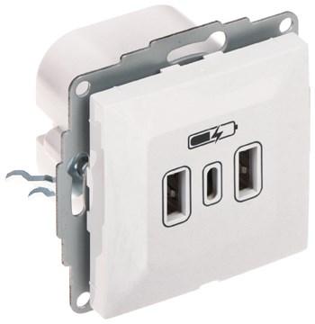 USB-ladestikdåse ELEKTRO-PLAST SANTRA/4108-10/EPN - hvid