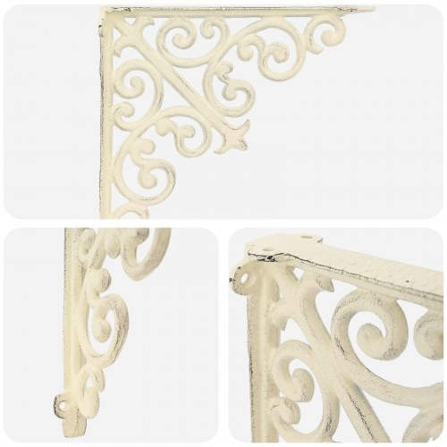 Hyldebeslag 2 stk. - antik hvid 24 x 24 x 3,5 cm