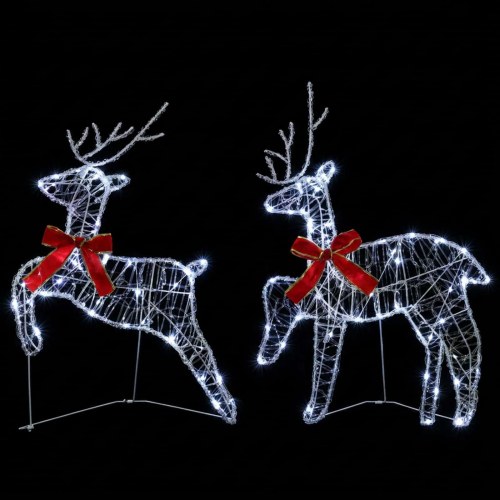 Julerensdyr med LED 4 stk. - kold hvid, 43 x 19 x 65 cm