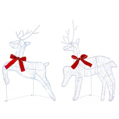Julerensdyr med LED 4 stk. - kold hvid, 43 x 19 x 65 cm