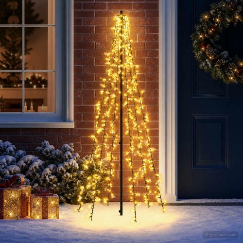 LED-juletræ 165 cm med 540 LED'er - varm hvid/sort
