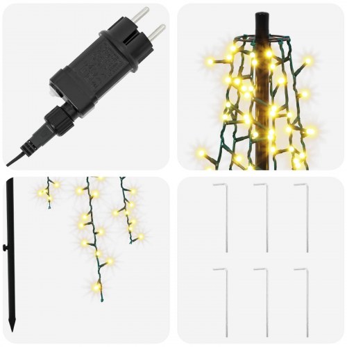 LED-juletræ 165 cm med 540 LED'er - varm hvid/sort