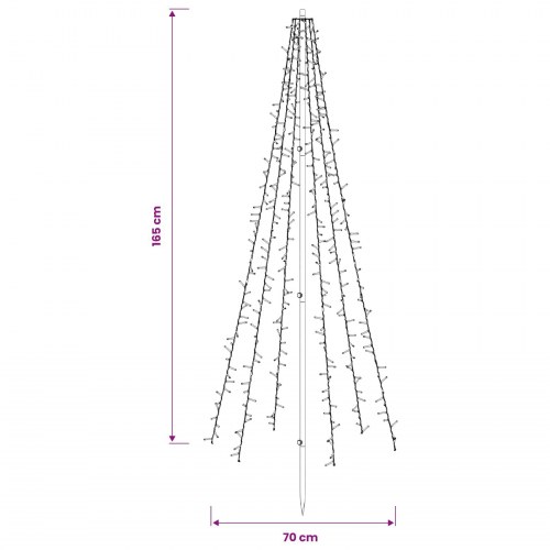 LED-juletræ 165 cm med 540 LED'er - varm hvid/sort