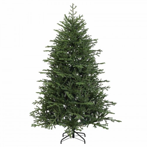 Kunstigt juletræ med LED og julekugler - 150 cm
