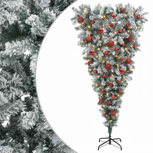 Omvendt kunstigt juletræ med LED - 150 cm, varm hvid