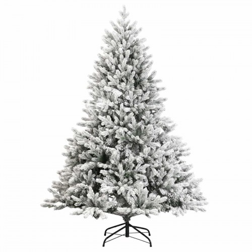 Kunstigt juletræ med kugler og varm hvid LED - 210 cm