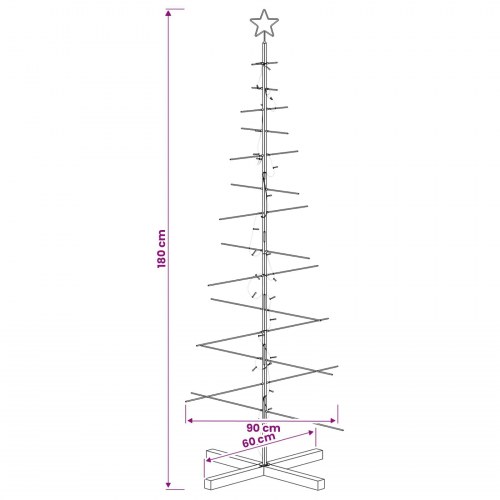 Metal juletræ KUOPIO 180 cm - sort/varm hvid