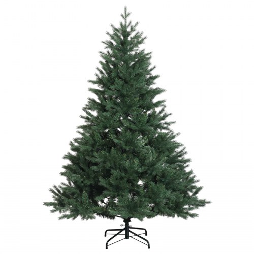 Kunstigt juletræ med julekugler og 150 LED'er 120 cm - varm hvid