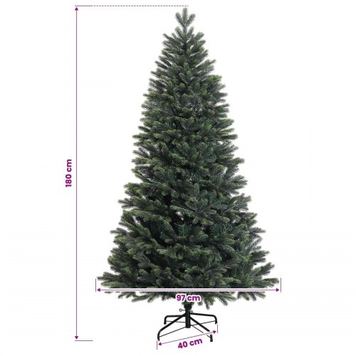 Kunstigt juletræ med kugler og 300 LED'er - 180 cm