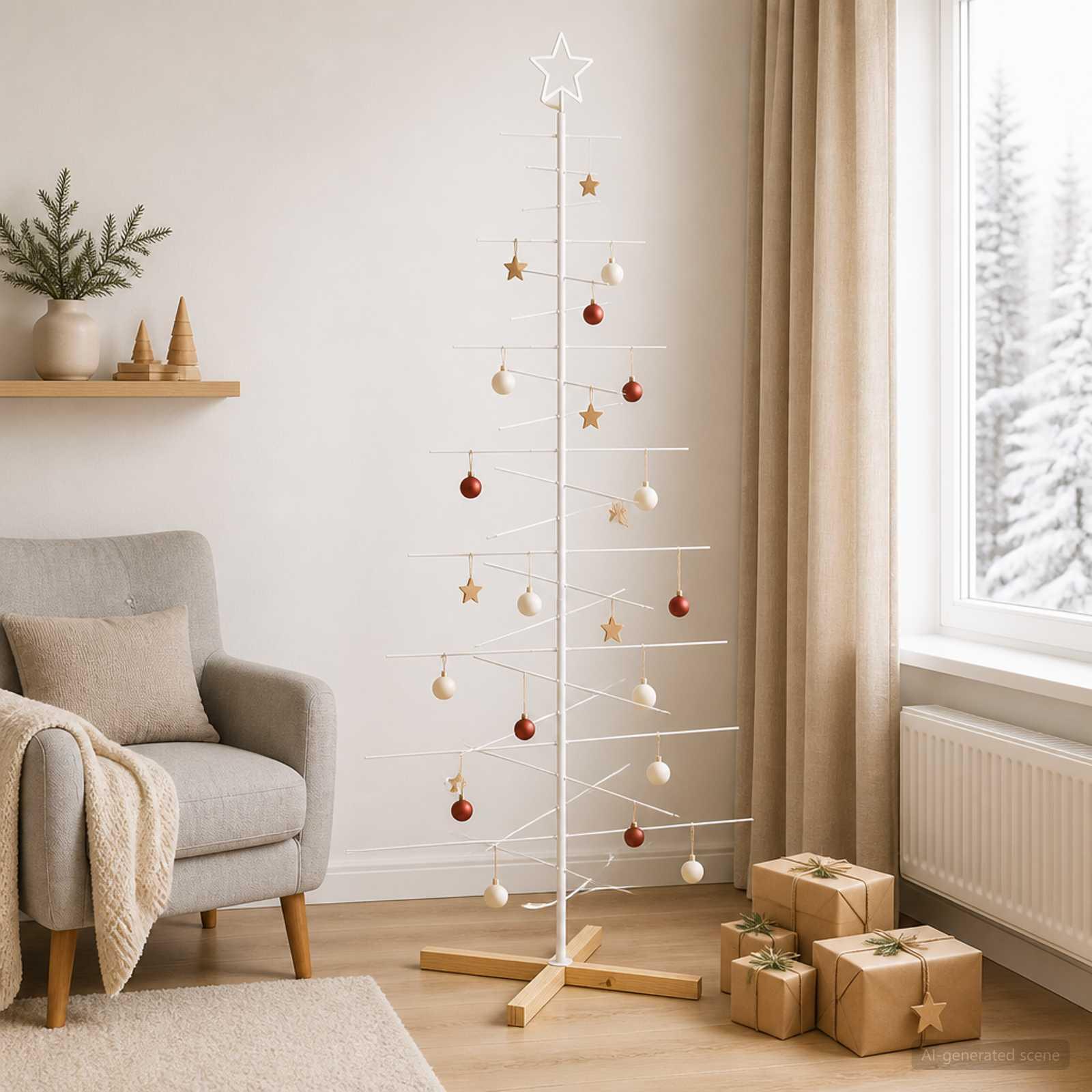 Metaljuletræ KUOPIO 210 cm - hvid