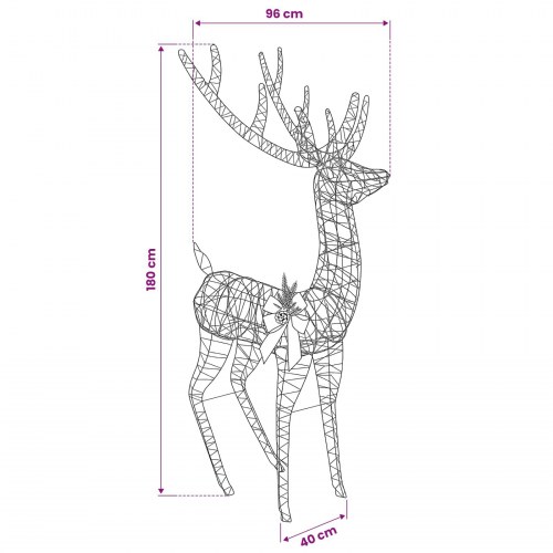 3D-julerensdyr LOVIISA med 560 LED'er - varm hvid