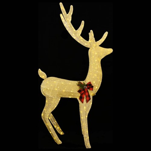 3D-julerensdyr LOVIISA med 250 LED - guld, 96 x 40 x 180 cm
