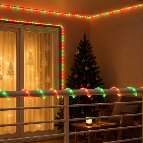 LED-lysslange til jul 10 m 240 LED - rød/grøn