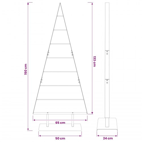 Metaljuletræ KUOPIO 150 cm - guld
