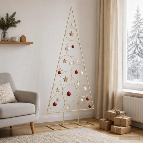 Metaljuletræ KUOPIO 180 cm - guld