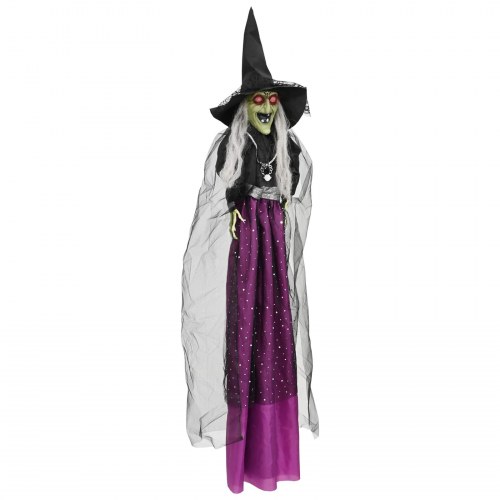 Hængende halloween-heks SPOOKA - lilla 30 x 133 cm