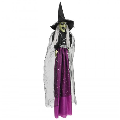 Hængende halloween-heks SPOOKA - lilla 30 x 133 cm