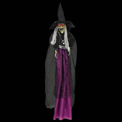 Hængende halloween-heks SPOOKA - lilla 30 x 133 cm