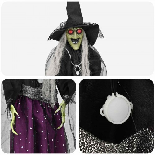 Hængende halloween-heks SPOOKA - lilla 30 x 133 cm
