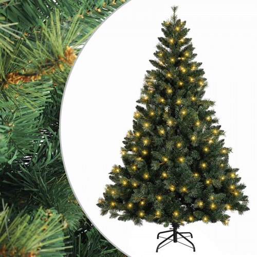 Kunstigt juletræ med hængslede grene 120 cm - 150 LED varm hvid