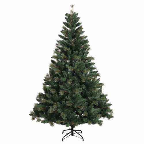 Kunstigt juletræ med kugler og 150 LED - 150 cm, varm hvid