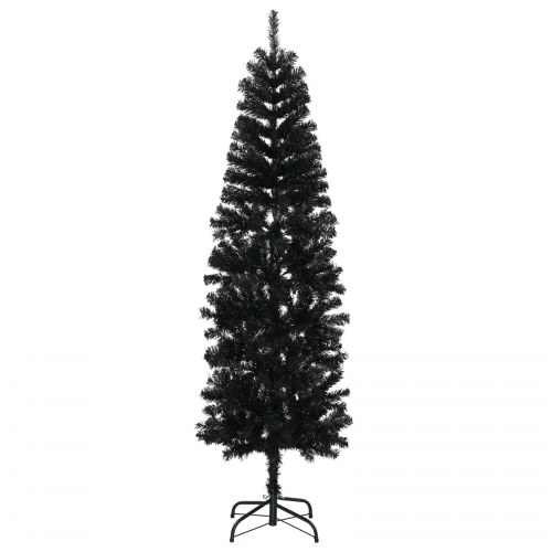 Kunstigt slankt juletræ med kugler og 300 LED - 210 cm