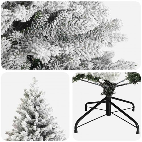 Kunstigt juletræ med hængslede grene 180 cm - grøn og hvid