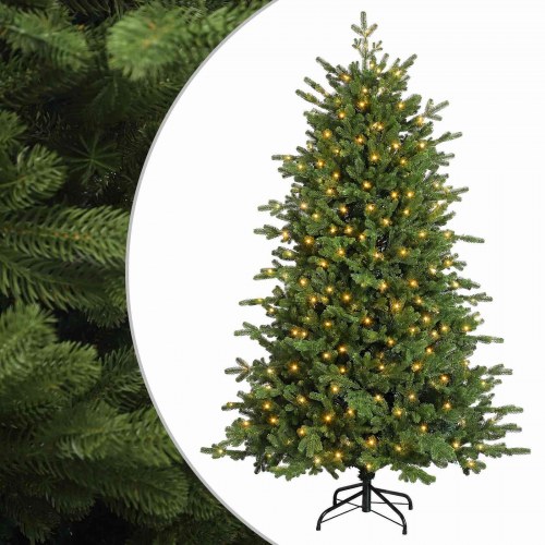 Kunstigt juletræ med hængslede grene 150 cm - 150 LED varm hvid