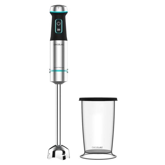 Cecotec Power TitanBlack XL Stavblender - 1200W, Titanium-Klinger, Turbo Funktion