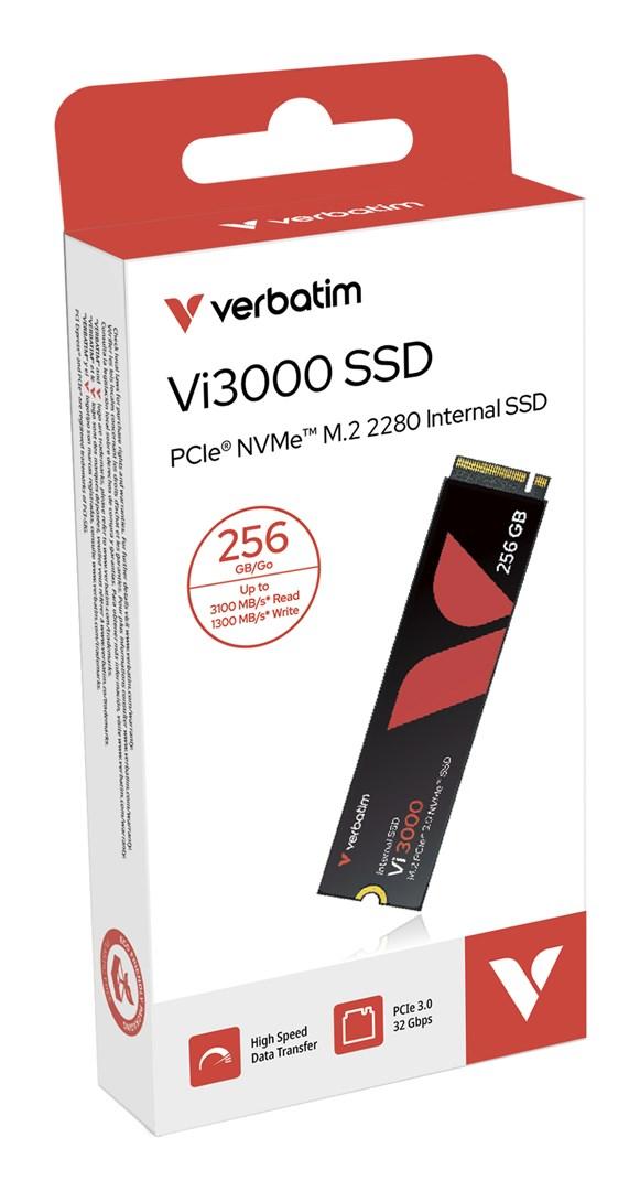 Verbatim Vi3000 - SSD - High Endurance - 256 GB - intern - M.2 2280 - PCIe 3.0 x4 (NVMe)