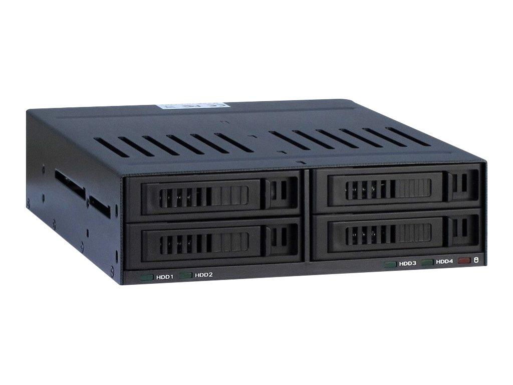 Inter-Tech X-3531 udskiftelig ramme til 4 x 2,5 tommer drev i 1 x 5,25 tommer bay